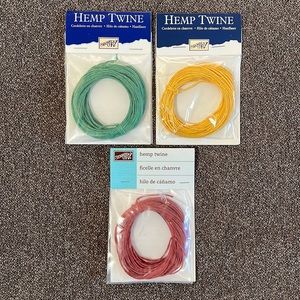 Stampin’ Up colored Hemp twine 36 yards total factory sealed. NWT